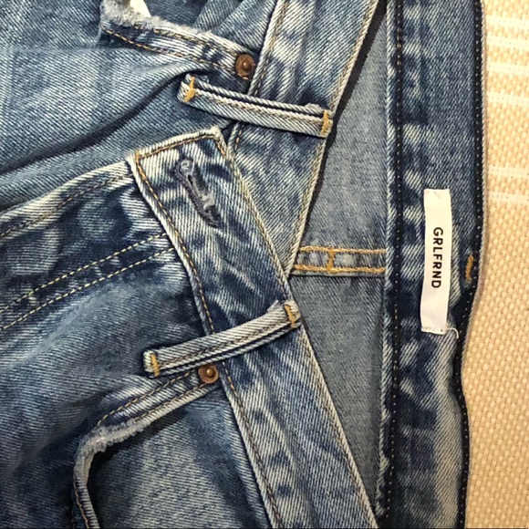 GRLFRND high rise raw denim distressed jeans - Picture 5 of 6